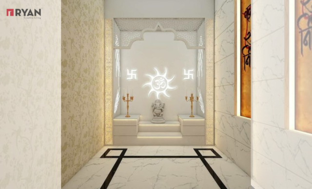 Modern Pooja Room Tiles Design