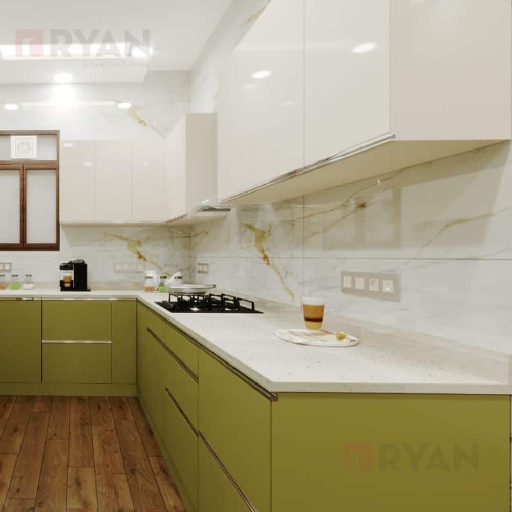 interior design for L shaped kitchen,