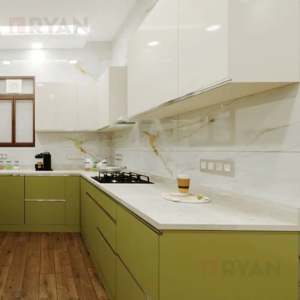 interior design for L shaped kitchen,