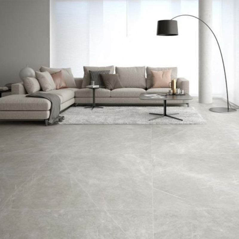 Living Room Floor Tiles Design With A Matte Finish