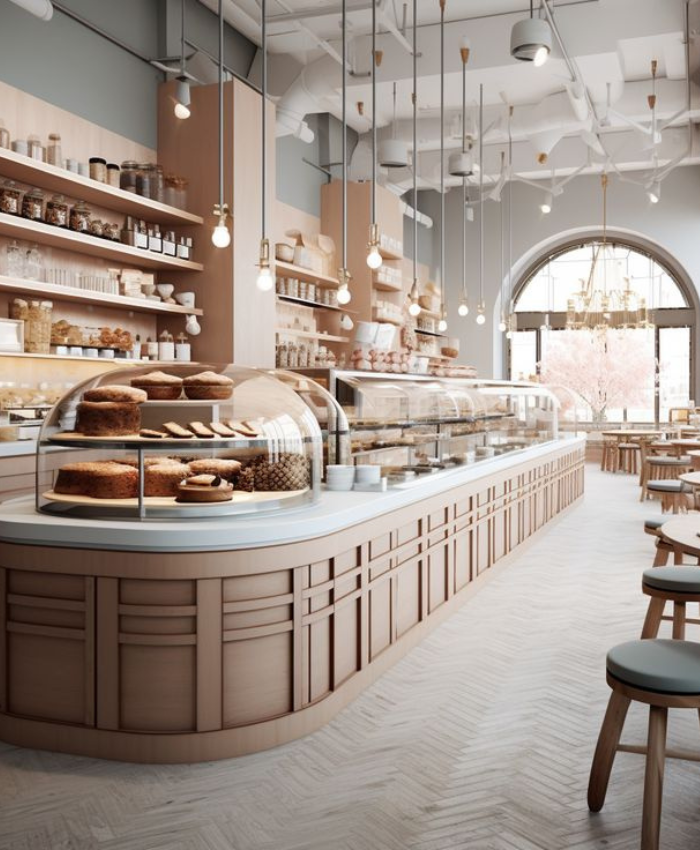 small bakery shop interior design