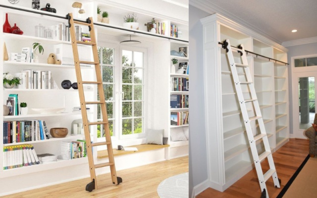 Classic Library with Rolling Ladder