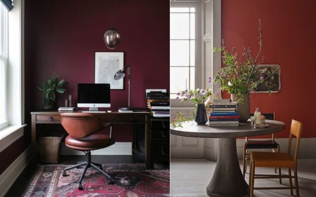 Bold Or Dark Reds home office