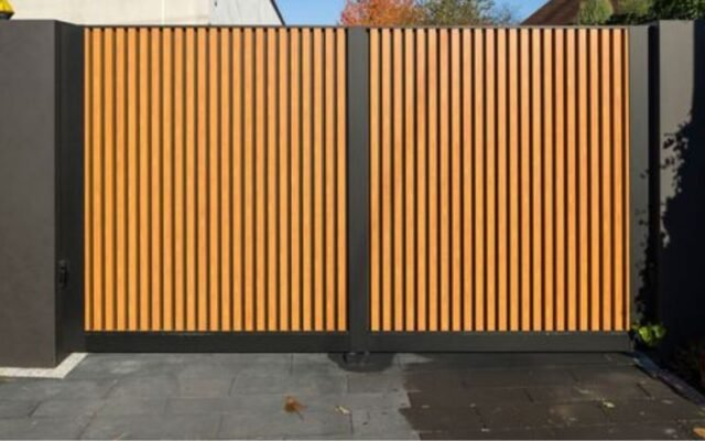 Mix of wood and metal gates