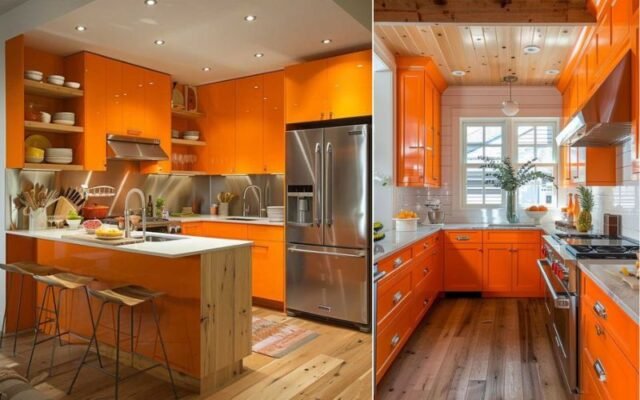 Vibrant Orange and White