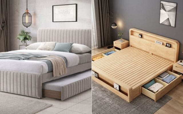 Simple Double Bed Design – Compact and Stylish